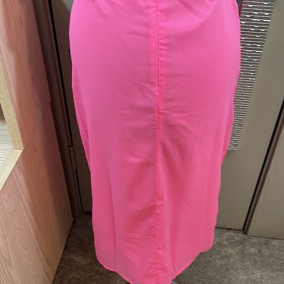 Lulu,s semi sheer halter deep V to waist ,thigh high Slit  covered buttons M - Picture 12 of 12